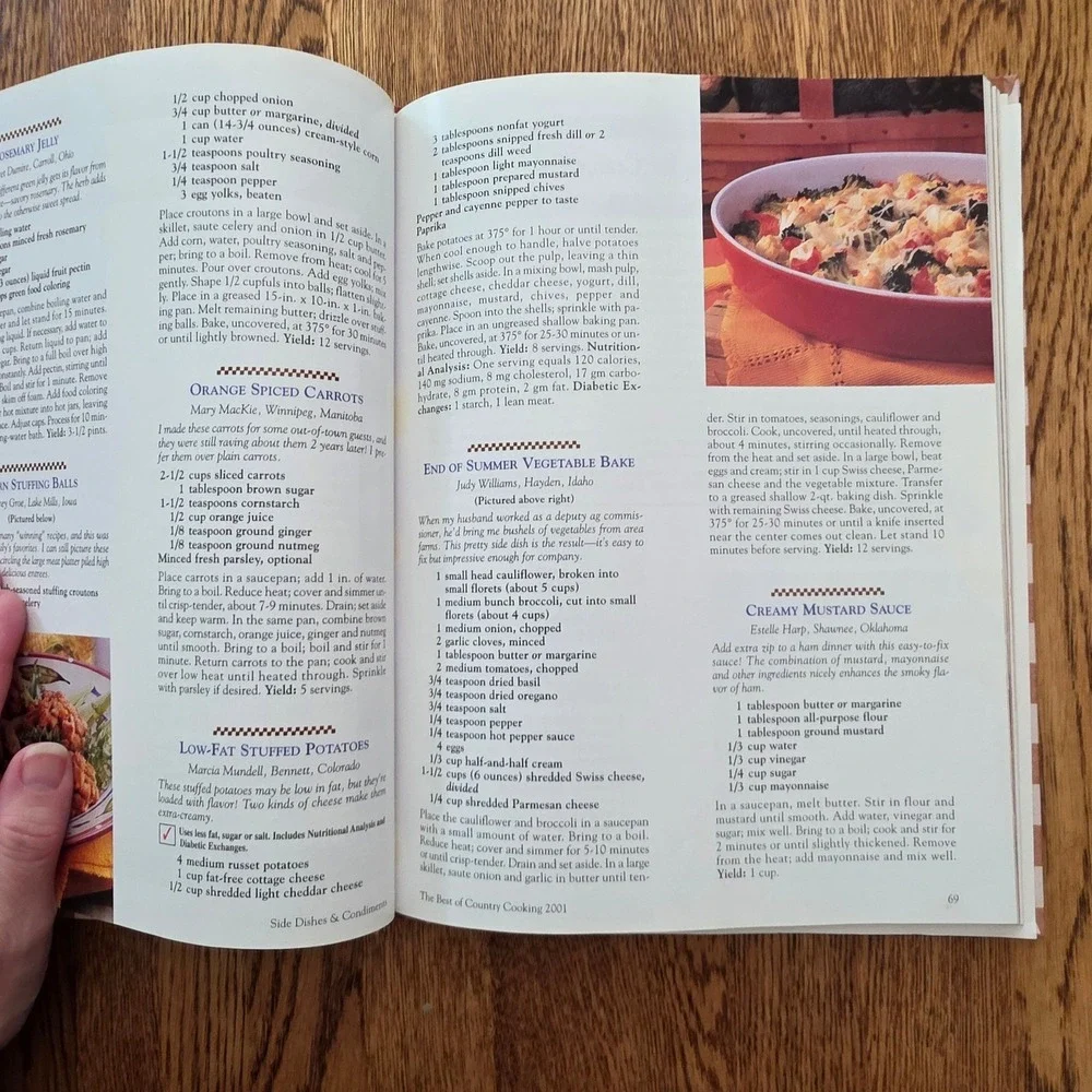The Best of Country Cooking 2001 Hardcover Cookbook Reiman Publications Gingham